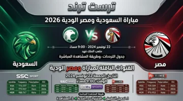 القنوات الناقلة لمباراة السعودية ومصر الودية وترددات البث المباشر للقاء المرتقب